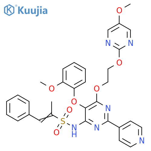 1-Propene-2-sulfonamide,N-[5-(2-methoxyphenoxy)-6-[2-[(5-methoxy-2-pyrimidinyl)oxy]ethoxy]-2-(4-pyridinyl)-4-pyrimidinyl]-1-phenyl- structure