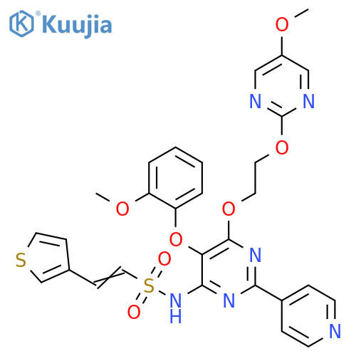 Ethenesulfonamide,N-[5-(2-methoxyphenoxy)-6-[2-[(5-methoxy-2-pyrimidinyl)oxy]ethoxy]-2-(4-pyridinyl)-4-pyrimidinyl]-2-(3-thienyl)- structure
