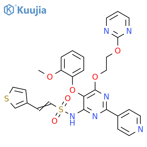 Ethenesulfonamide,N-[5-(2-methoxyphenoxy)-2-(4-pyridinyl)-6-[2-(2-pyrimidinyloxy)ethoxy]-4-pyrimidinyl]-2-(3-thienyl)- structure