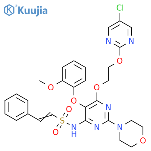 Ethenesulfonamide,N-[6-[2-[(5-chloro-2-pyrimidinyl)oxy]ethoxy]-5-(2-methoxyphenoxy)-2-(4-morpholinyl)-4-pyrimidinyl]-2-phenyl- structure