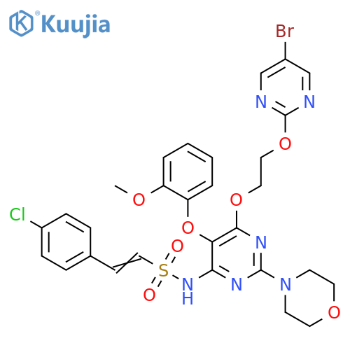 Ethenesulfonamide,N-[6-[2-[(5-bromo-2-pyrimidinyl)oxy]ethoxy]-5-(2-methoxyphenoxy)-2-(4-morpholinyl)-4-pyrimidinyl]-2-(4-chlorophenyl)- structure