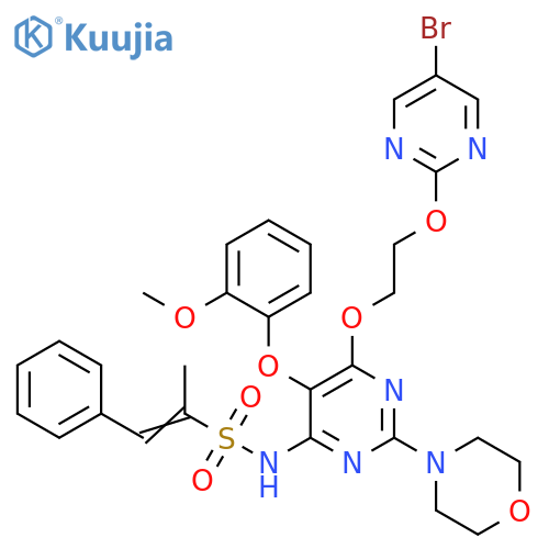 1-Propene-2-sulfonamide,N-[6-[2-[(5-bromo-2-pyrimidinyl)oxy]ethoxy]-5-(2-methoxyphenoxy)-2-(4-morpholinyl)-4-pyrimidinyl]-1-phenyl- structure