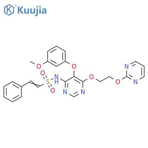 Ethenesulfonamide,N-[5-(3-methoxyphenoxy)-6-[2-(2-pyrimidinyloxy)ethoxy]-4-pyrimidinyl]-2-phenyl- structure