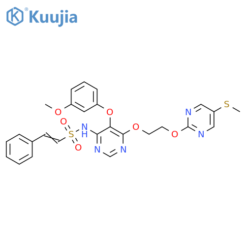 Ethenesulfonamide,N-[5-(3-methoxyphenoxy)-6-[2-[[5-(methylthio)-2-pyrimidinyl]oxy]ethoxy]-4-pyrimidinyl]-2-phenyl- structure