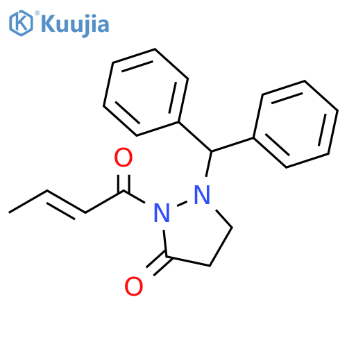 3-Pyrazolidinone, 1-(diphenylmethyl)-2-[(2E)-1-oxo-2-butenyl]- structure