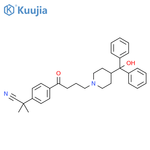 Benzeneacetonitrile, 4-[4-[4-(hydroxydiphenylmethyl)-1-piperidinyl]-1-oxobutyl]-α,α-dimethyl- structure