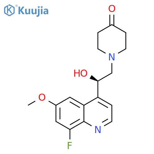 4-Piperidinone,1-[(2R)-2-(8-fluoro-6-methoxy-4-quinolinyl)-2-hydroxyethyl]- structure