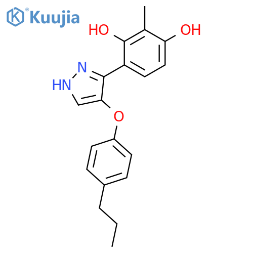 2-methyl-4-4-(4-propylphenoxy)-1H-pyrazol-3-ylbenzene-1,3-diol structure