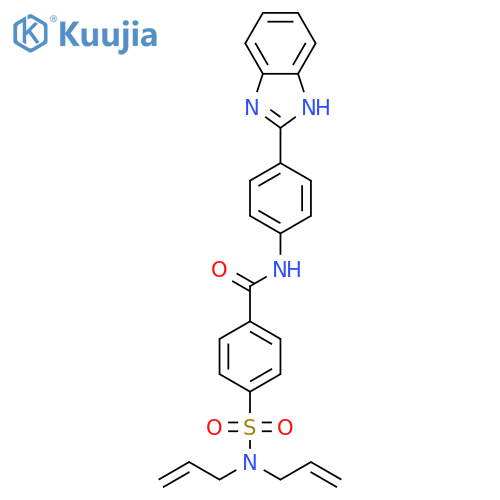 N-4-(1H-1,3-benzodiazol-2-yl)phenyl-4-bis(prop-2-en-1-yl)sulfamoylbenzamide structure