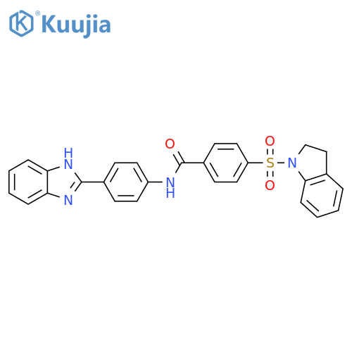 N-4-(1H-1,3-benzodiazol-2-yl)phenyl-4-(2,3-dihydro-1H-indole-1-sulfonyl)benzamide structure