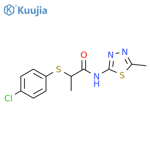 2-(4-chlorophenyl)sulfanyl-N-(5-methyl-1,3,4-thiadiazol-2-yl)propanamide structure