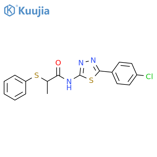 N-5-(4-chlorophenyl)-1,3,4-thiadiazol-2-yl-2-(phenylsulfanyl)propanamide structure