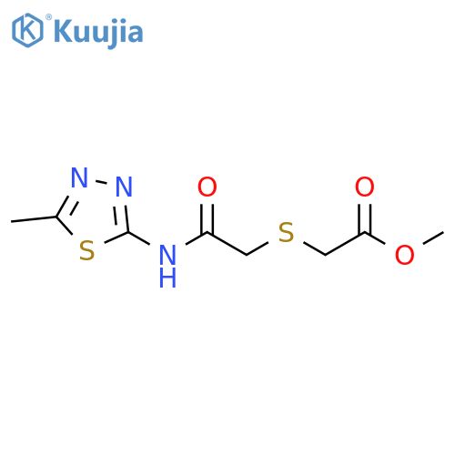 methyl 2-({(5-methyl-1,3,4-thiadiazol-2-yl)carbamoylmethyl}sulfanyl)acetate structure