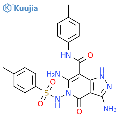 1H-Pyrazolo[4,3-c]pyridine-7-carboxamide,3,6-diamino-4,5-dihydro-N-(4-methylphenyl)-5-[[(4-methylphenyl)sulfonyl]amino]-4-oxo- structure