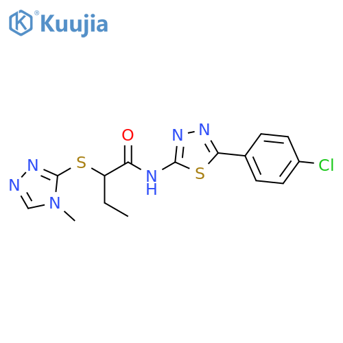 N-5-(4-chlorophenyl)-1,3,4-thiadiazol-2-yl-2-(4-methyl-4H-1,2,4-triazol-3-yl)sulfanylbutanamide structure