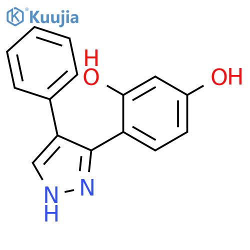 4-(4-phenyl-1H-pyrazol-3-yl)benzene-1,3-diol structure
