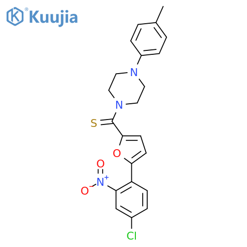 1-5-(4-chloro-2-nitrophenyl)furan-2-carbothioyl-4-(4-methylphenyl)piperazine structure