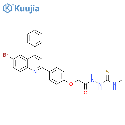 2-4-(6-bromo-4-phenylquinolin-2-yl)phenoxy-N-(methylcarbamothioyl)aminoacetamide structure