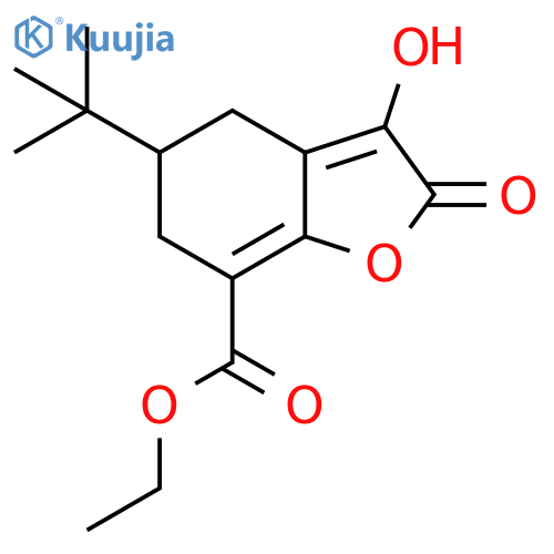 7-Benzofurancarboxylic acid,5-(1,1-dimethylethyl)-2,4,5,6-tetrahydro-3-hydroxy-2-oxo-, ethyl ester structure