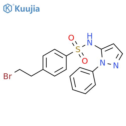 Benzenesulfonamide, 4-(2-bromoethyl)-N-(1-phenyl-1H-pyrazol-5-yl)- structure