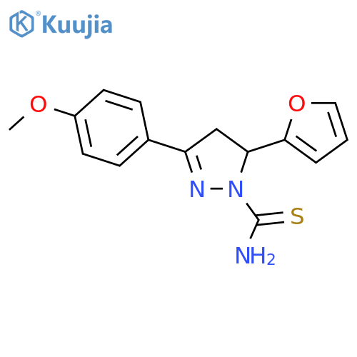 5-(Furan-2-yl)-3-(4-methoxyphenyl)-4,5-dihydro-1H-pyrazole-1-carbothioamide structure