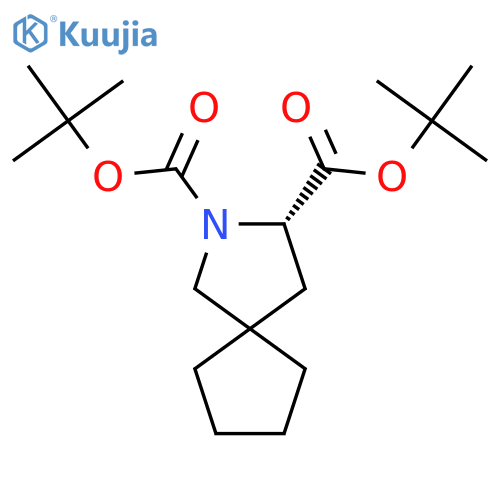 (S)-di-tert-butyl2-azaspiro[4.4]nonane-2,3-dicarboxylate structure