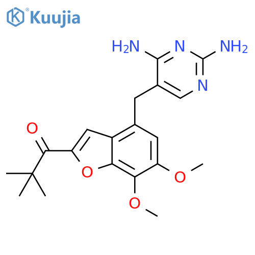 1-Propanone,1-[4-[(2,4-diamino-5-pyrimidinyl)methyl]-6,7-dimethoxy-2-benzofuranyl]-2,2-dimethyl- structure