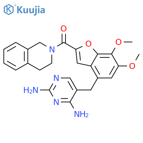 Isoquinoline,2-[[4-[(2,4-diamino-5-pyrimidinyl)methyl]-6,7-dimethoxy-2-benzofuranyl]carbonyl]-1,2,3,4-tetrahydro- structure