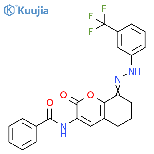 Benzamide,N-[5,6,7,8-tetrahydro-2-oxo-8-[[3-(trifluoromethyl)phenyl]hydrazono]-2H-1-benzopyran-3-yl]- structure