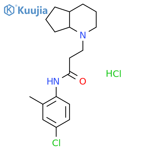 N-(4-chloro-2-methylphenyl)-3-[(4aR,7aS)-octahydro-1H-cyclopenta[b]pyridin-1-yl]propanamide hydrochloride (1:1) structure