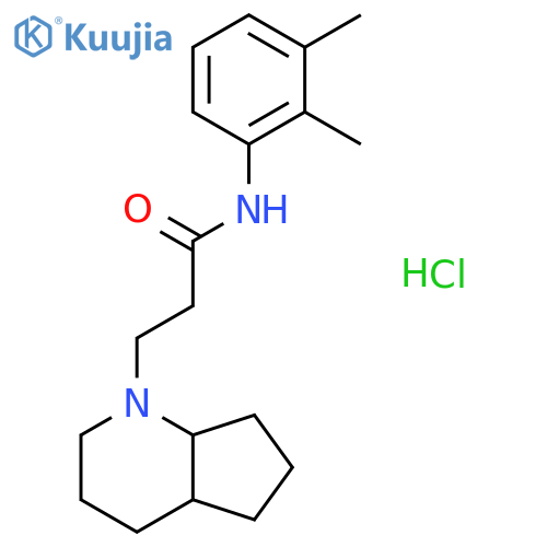 N-(2,3-dimethylphenyl)-3-[(4aR,7aS)-octahydro-1H-cyclopenta[b]pyridin-1-yl]propanamide hydrochloride (1:1) structure