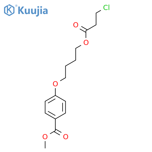 BENZOIC ACID, 4-[4-(3-CHLORO-1-OXOPROPOXY)BUTOXY]-, METHYL ESTER structure