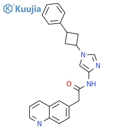 6-Quinolineacetamide, N-[1-(cis-3-phenylcyclobutyl)-1H-imidazol-4-yl]- structure