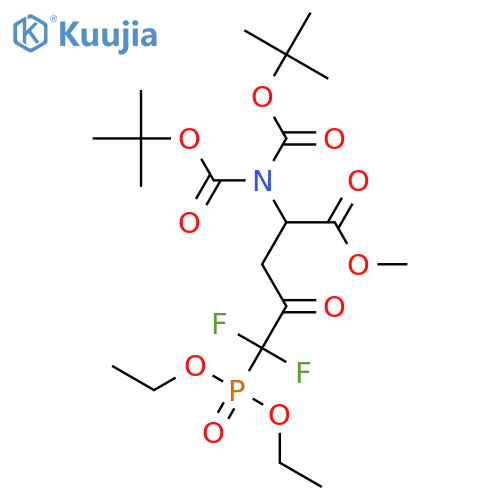 L-Norvaline, 5-(diethoxyphosphinyl)-N,N-bis[(1,1-dimethylethoxy)carbonyl]-5,5-difluoro-4-oxo-, methyl ester structure