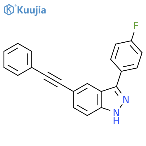 1H-Indazole, 3-(4-fluorophenyl)-5-(phenylethynyl)- structure