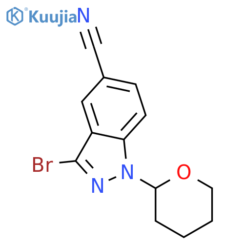1H-Indazole-5-carbonitrile, 3-bromo-1-(tetrahydro-2H-pyran-2-yl)- structure