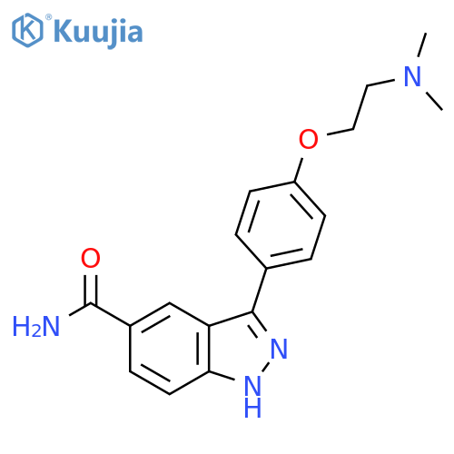 1H-Indazole-5-carboxamide, 3-[4-[2-(dimethylamino)ethoxy]phenyl]- structure