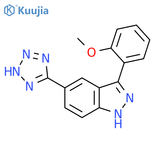 1H-Indazole, 3-(2-methoxyphenyl)-5-(1H-tetrazol-5-yl)- structure