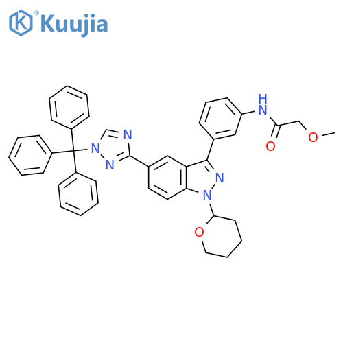 Acetamide,2-methoxy-N-[3-[1-(tetrahydro-2H-pyran-2-yl)-5-[1-(triphenylmethyl)-1H-1,2,4-triazol-3-yl]-1H-indazol-3-yl]phenyl]- structure