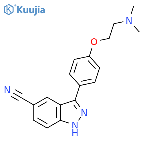 1H-Indazole-5-carbonitrile, 3-[4-[2-(dimethylamino)ethoxy]phenyl]- structure