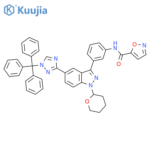 5-Isoxazolecarboxamide,N-[3-[1-(tetrahydro-2H-pyran-2-yl)-5-[1-(triphenylmethyl)-1H-1,2,4-triazol-3-yl]-1H-indazol-3-yl]phenyl]- structure