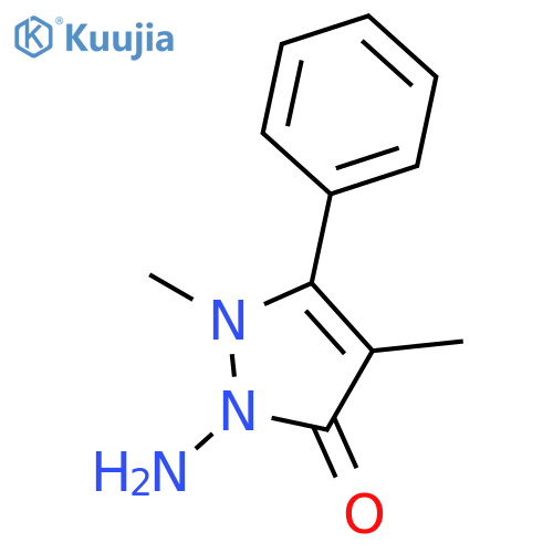 2-Amino-1,4-dimethyl-5-phenyl-1,2-dihydro-3H-pyrazol-3-one structure