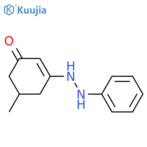 5-methyl-3-(2-phenylhydrazin-1-yl)cyclohex-2-en-1-one structure
