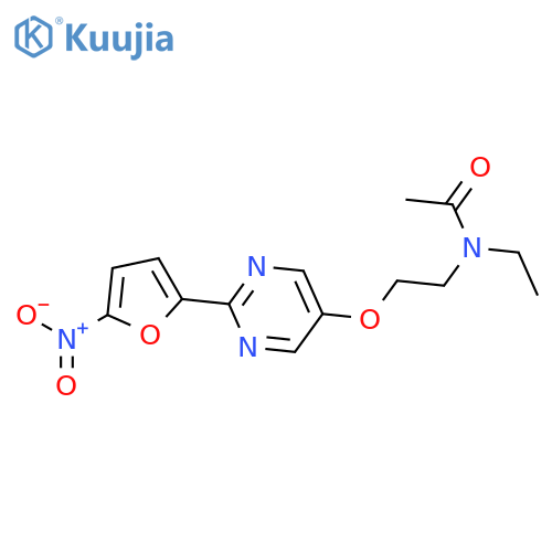 Acetamide, N-ethyl-N-[2-[[2-(5-nitro-2-furanyl)-5-pyrimidinyl]oxy]ethyl]- structure