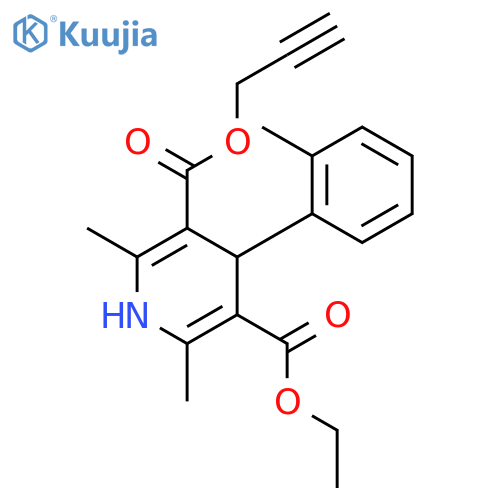 ethyl prop-2-yn-1-yl 2,6-dimethyl-4-(2-methylphenyl)-1,4-dihydropyridine-3,5-dicarboxylate structure