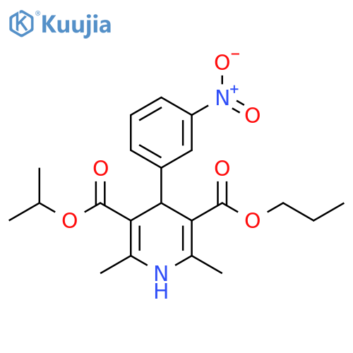 3,5-Pyridinedicarboxylic acid,1,4-dihydro-2,6-dimethyl-4-(3-nitrophenyl)-, 1-methylethyl propyl ester structure