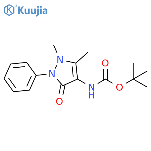 Carbamic acid, N-(2,3-dihydro-1,5-dimethyl-3-oxo-2-phenyl-1H-pyrazol-4-yl)-, 1,1-dimethylethyl ester structure
