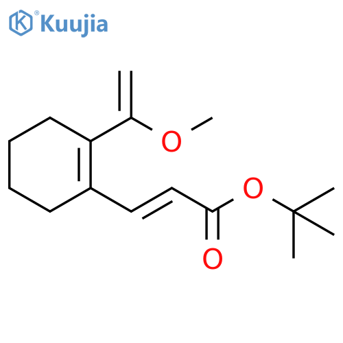 2-Propenoic acid, 3-[2-(1-methoxyethenyl)-1-cyclohexen-1-yl]-,1,1-dimethylethyl ester, (2E)- structure