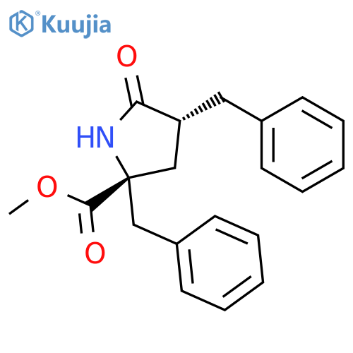 L-Proline, 5-oxo-2,4-bis(phenylmethyl)-, methyl ester, (4R)- structure