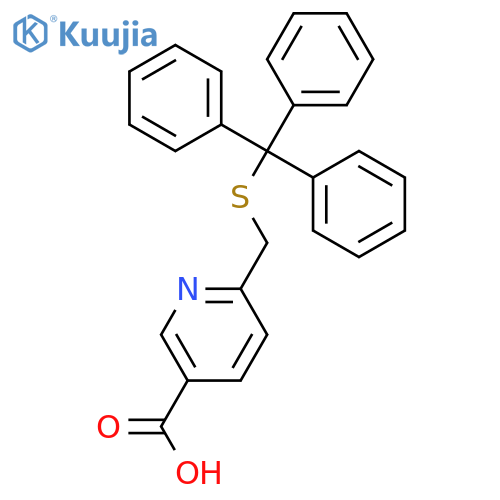 3-PYRIDINECARBOXYLIC ACID, 6-[[(TRIPHENYLMETHYL)THIO]METHYL]- structure